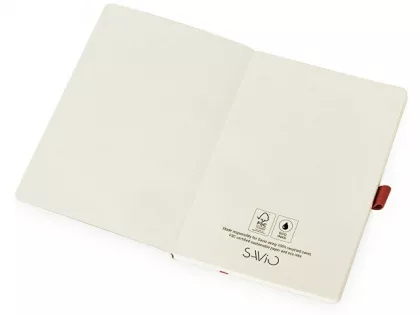 Блокнот "Sevilia Soft", гибкая обложка из крафта A5, 80 листов, крафтовый/красный, фото 3