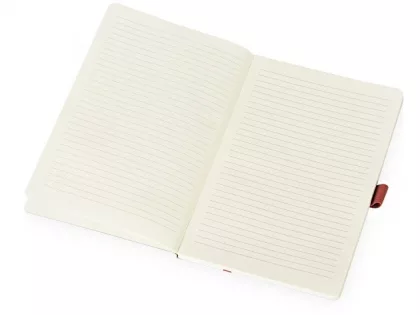 Блокнот "Sevilia Soft", гибкая обложка из крафта A5, 80 листов, крафтовый/красный, фото 4