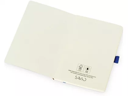 Блокнот "Sevilia Soft", гибкая обложка из крафта A5, 80 листов, крафтовый/синий, фото 3