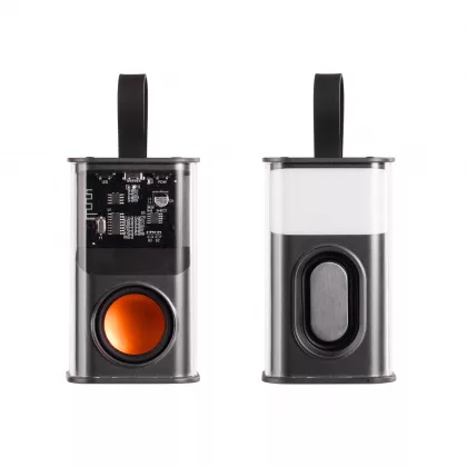 Bluetooth колонка "Hi-Fi" 5Вт с разноцветной подсветкой и прозрачным корпусом, черный с оранжевым, фото 2