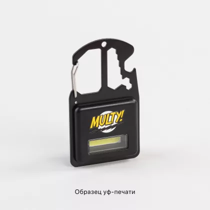 Брелок-мультитул-фонарь "Multy", черный, фото 5