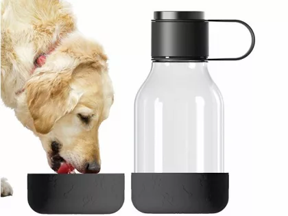 Бутылка для воды 2-в-1 «Dog Bowl Bottle» со съемной миской для питомцев, 1500 мл, черный, фото 6
