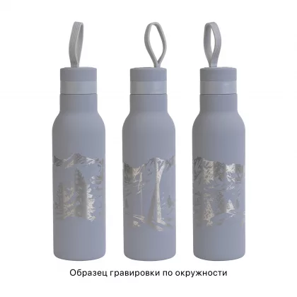 Бутылка для воды "Фитнес" 700 мл, покрытие soft touch, серый, фото 5