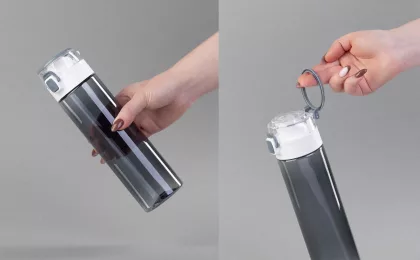 Бутылка для воды "Vita" 600 мл, серый с белым, фото 4