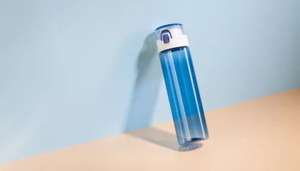 Бутылка для воды "Vita" 600 мл, синий с белым, фото 2
