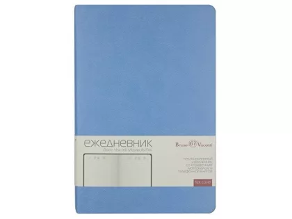 Ежедневник А5 недатированный «Megapolis Velvet Flex», небесно-голубой, фото 2