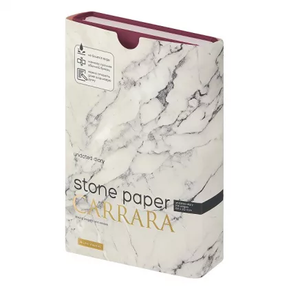 Ежедневник с каменной бумагой недатированный А5 "Carrara", бордовый, фото 8