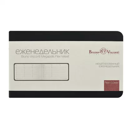 Еженедельник недатированный А6 "Мегаполис Вельвет", черный, фото 4