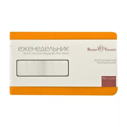 Еженедельник недатированный А6 "Мегаполис Вельвет", оранжевый, фото 4