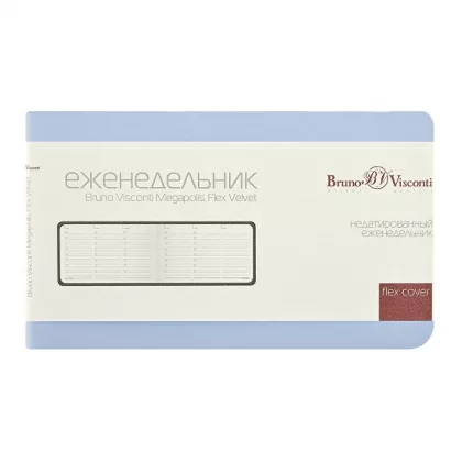 Еженедельник недатированный А6 "Мегаполис Вельвет", зефирный голубой, фото 4