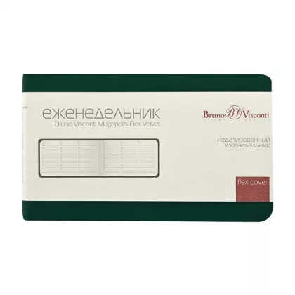 Еженедельник недатированный А6 "Мегаполис Вельвет", зеленый, фото 4