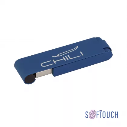 Флеш-карта "Case" 8GB, покрытие soft touch, темно-синий