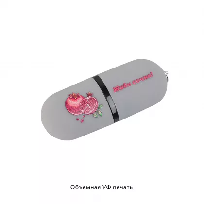 Флеш-карта "Камень" с покрытием soft grip в футляре, объем памяти 16GB, серый, фото 3
