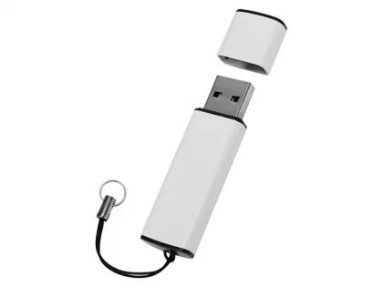 Флеш-карта USB 2.0 16 Gb металлическая с колпачком "Borgir", белый, фото 3