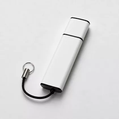 Флеш-карта USB 2.0 16 Gb металлическая с колпачком "Borgir", белый