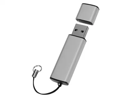 Флеш-карта USB 2.0 16 Gb металлическая с колпачком "Borgir", стальной, фото 3