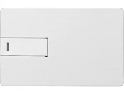 Флеш-карта USB 2.0 64 Gb в виде металлической карты "Card Metal", серебристый, фото 3