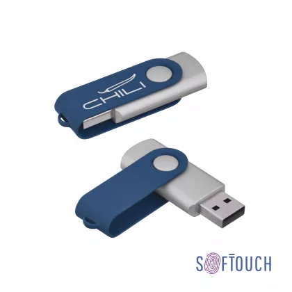 Флеш-карта "Vostok", объем памяти 16GB, покрытие soft touch#, темно-синий