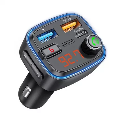 FM-трансмиттер Wave Pro, QC/PD, LED, 48Вт, ENC, Bass boost, черный, Deppa, фото 2