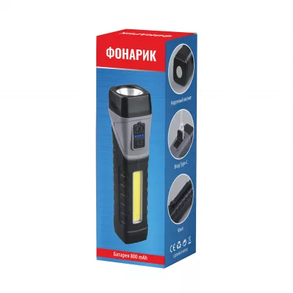 Фонарик "Fix", черный с серым, фото 9