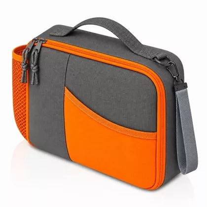 Изотермическая сумка-холодильник "Breeze New" для ланч-бокса, серый/оранжевый, фото 3