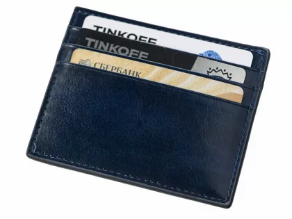 Картхолдер для 6 пластиковых карт с RFID-защитой "Fabrizio", синий, фото 3