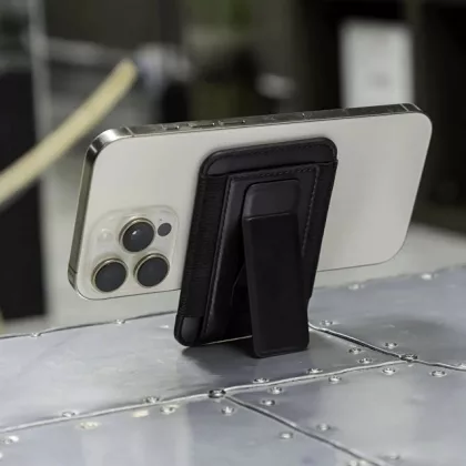 Картхолдер magsafe с подставкой для смартфона «Wally stand», черный, фото 1