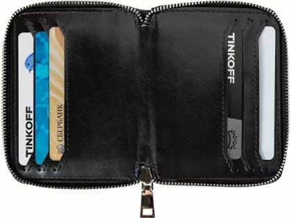 Картхолдер на молнии для 8 пластиковых карт с RFID защитой "Fabrizio", черный, фото 5