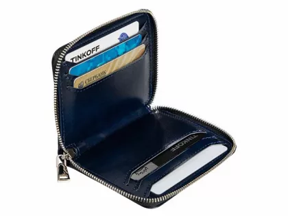 Картхолдер на молнии для 8 пластиковых карт с RFID защитой "Fabrizio", синий, фото 6