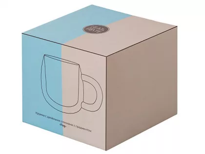 Кружка с двойными стенками с широкой ручкой и градиентным покрытием "Fog", красный, фото 6
