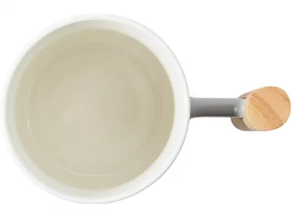 Кружка с ручкой и крышкой из каучукового дерева Jeny, серый, фото 8