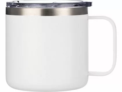 Кружка стальная Alaska с крышкой слайдером, powder coating, белый (Р), фото 4