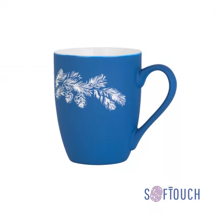 Кружка "Trend" с гравировкой по окружности,  покрытие soft touch, синий, фото 1