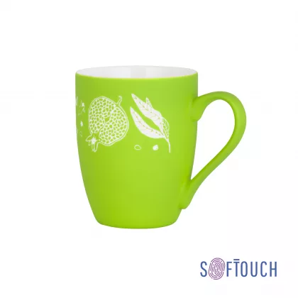 Кружка "Trend" с гравировкой по окружности,  покрытие soft touch, зеленое яблоко, фото 1
