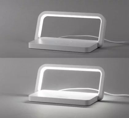 Лампа складная "Smart Light" с беспроводным (10W) зарядным устройством и подставкой для смартфона, белый, фото 6