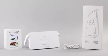 Лампа складная "Smart Light" с беспроводным (10W) зарядным устройством и подставкой для смартфона, белый, фото 8