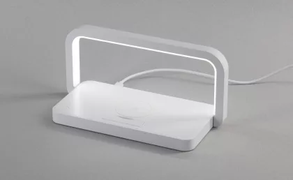 Лампа складная "Smart Light" с беспроводным (10W) зарядным устройством и подставкой для смартфона, белый, фото 4