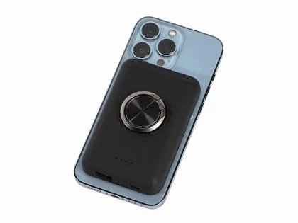 Магнитный беспроводной внешний аккумулятор "MagnetIQ", 5000 mah, 10 W, черный (Р), фото 6