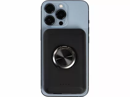 Магнитный беспроводной внешний аккумулятор "MagnetIQ", 5000 mah, 10 W, черный (Р), фото 7
