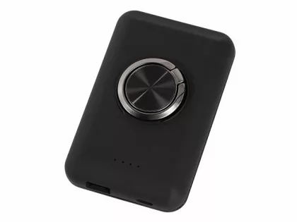 Магнитный беспроводной внешний аккумулятор "MagnetIQ", 5000 mah, 10 W, черный (Р), фото 2