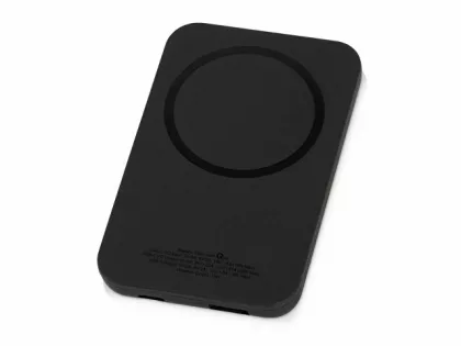 Магнитный беспроводной внешний аккумулятор "MagnetIQ", 5000 mah, 10 W, черный (Р), фото 1