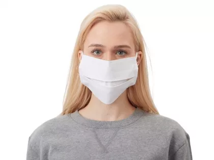 Маска для лица многоразовая из хлопка, белый, фото 4