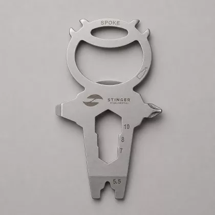 Мини-мультитул карманный Stinger, 68 x 41 мм, 7 функций, космонавт, нержавеющая сталь, серебристый, в блистере, фото 1