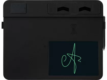 Многофункциональный коврик для мыши «Multi Pad» с беспроводной зарядкой и LCD экраном, 10 Вт, черный, фото 2