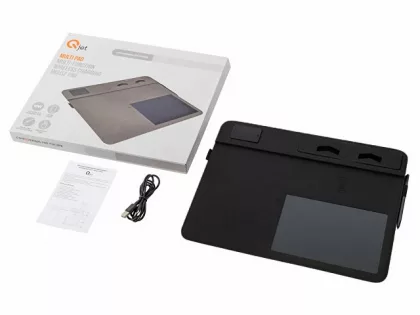 Многофункциональный коврик для мыши «Multi Pad» с беспроводной зарядкой и LCD экраном, 10 Вт, черный, фото 14