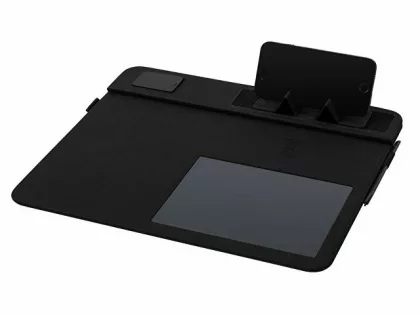 Многофункциональный коврик для мыши «Multi Pad» с беспроводной зарядкой и LCD экраном, 10 Вт, черный, фото 5