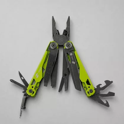 Мультитул Stinger, 107 х 19 мм, 19 функций, сталь, салатовый корпус, стоунвош, в картонной коробке, в комплекте нейлоновый чехол, фото 1