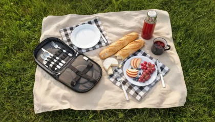 Набор для пикника "Ланч" на 2 персоны, серый с черным, фото 7