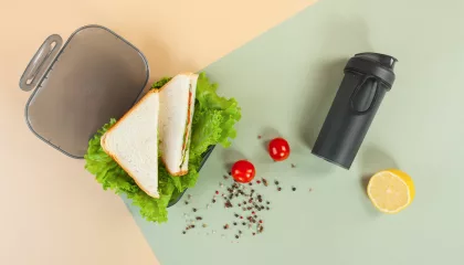Набор "Eat&Drink box": бутылка, ланч-бокс, черный, фото 2