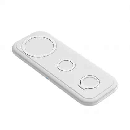 Настольная беспроводная (15W) зарядная станция "Snow Board" для смартфона, часов и наушников, белый, фото 1